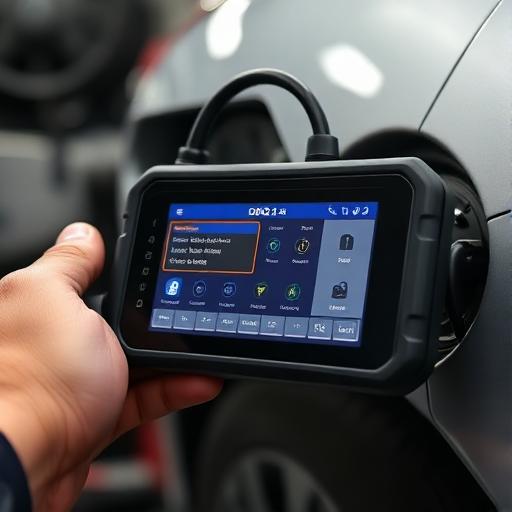 Mechanic using an OBD2 diagnostic scan tool